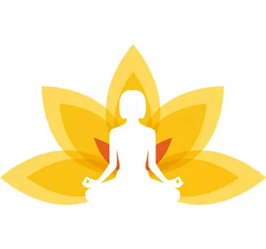 Wandtattoo Yoga Figur mit Lotusblüte - TenStickers
