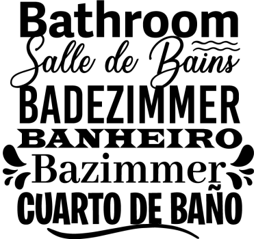Wandtattoo Badezimmer verschiedene sprachen - TenStickers