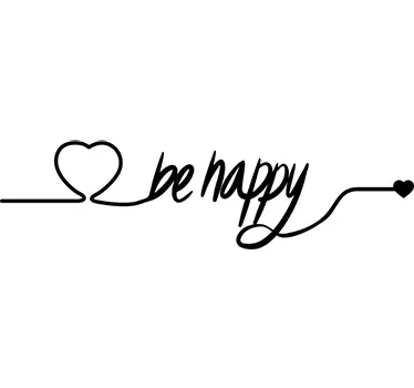 Wandtattoo Herz be happy - TenStickers