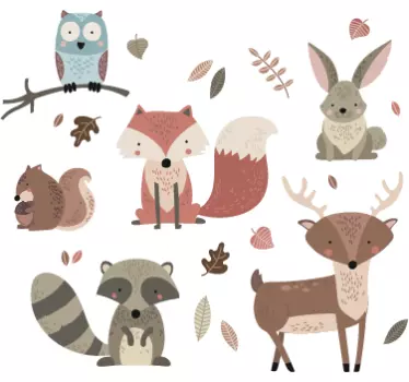 Kinder Wandtattoo Herbst Tiere - TenStickers