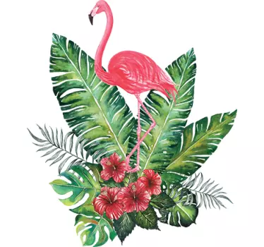 Wandtattoo tropischer Flamingo - TenStickers