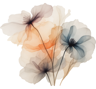 Wandtattoo Wohnzimmer aquarell-mohnblumen - TenStickers
