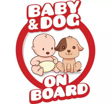Autoaufkleber Baby & Dog on Board - TenStickers