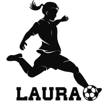 Fußballspielerin mit Namen Wandtattoo Kinderzimmer - TenStickers