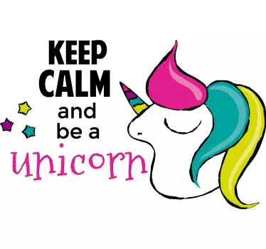 Wandtattoo Einhorn Keep Calm - TenStickers
