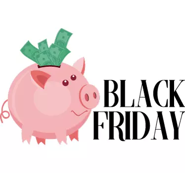 Sticker Black Friday Schweinchen - TenStickers