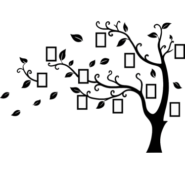 Wandtattoo Wohnzimmer schwarzer stammbaum - TenStickers