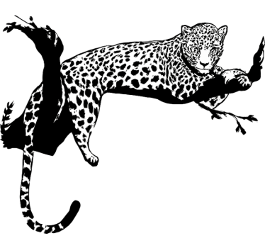 Wandtattoo Wohnzimmer leopard auf baum - TenStickers