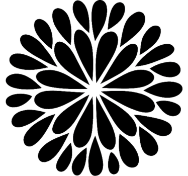 Wandtattoo Wohnzimmer drei geometrische blumen - TenStickers