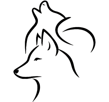 Autoaufkleber wolf linienkunst - TenStickers