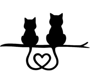 Autoaufkleber katzen schwanz herz - TenStickers