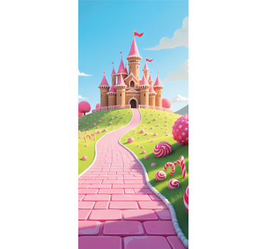 Folie tür prinzessinnen schloss für kinderzimmer - TenStickers
