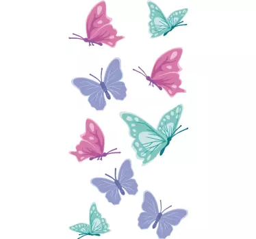 Wandaufkleber Tiere Pastell Schmetterlinge - TenStickers