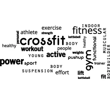 Aufkleber Text Crossfit Gym Wörter - TenStickers