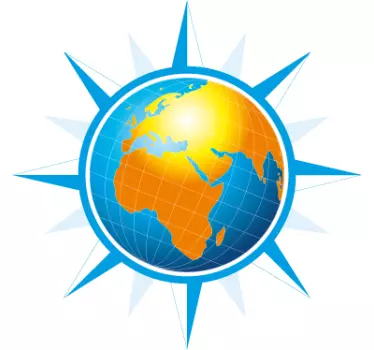 Wandtattoo umrahmter Globus - TenStickers