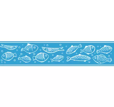 Bordüre schwimmende Fische Wandtattoo Badezimmer - TenStickers