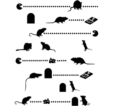 Mäuse Schattenbild Treppensticker - TenStickers
