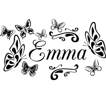 personalisiertes wandtattoo mit Schmetterlingen - TenStickers