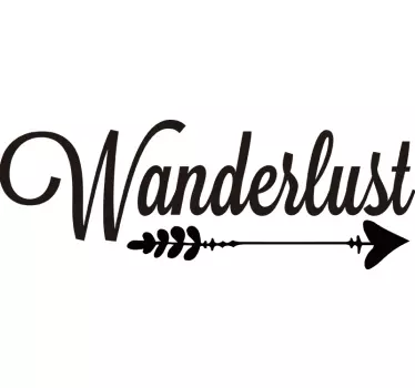 Text Aufkleber Wanderlust Pfeil - TenStickers