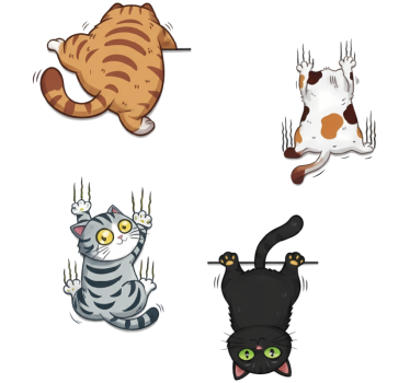 Autoaufkleber 3d look haftende katze - TenStickers