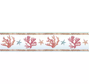 Bordüre Korallen Wandtattoo Badezimmer - TenStickers