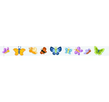 Bunte Schmetterlinge Bordüre - TenStickers