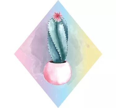 Aufkleber Wohnzimmer Kaktus aquarell Wasserfarben - TenStickers