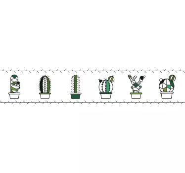 Aufkleber Ranke Pflanze Kaktus Bordüre - TenStickers