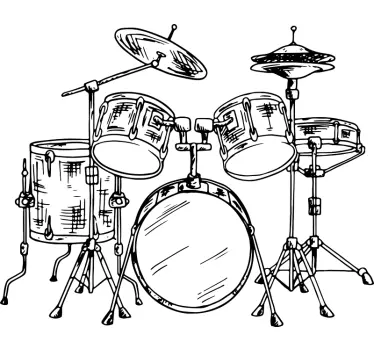 Schlagzeug rock wandtattoo - TenStickers