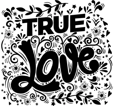 Text Aufkleber True Love Wandspruch - TenStickers