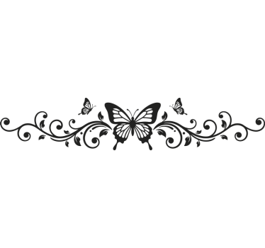 Autoaufkleber eleganter schwarzer schmetterling - TenStickers