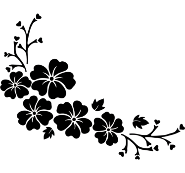 Autoaufkleber schwarze blumen ecke - TenStickers
