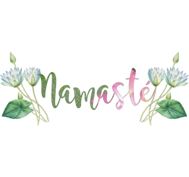 Text Aufkleber Namaste Begrüßung Blume - TenStickers