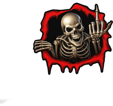 Autoaufkleber gruseliges 3d-skelett - TenStickers