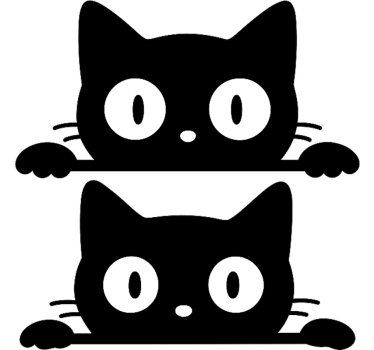 Autoaufkleber süße katzenzwillinge - TenStickers