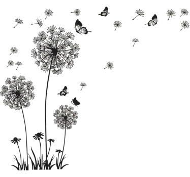 Wandtattoo wohnzimmer pusteblume schmetterling - TenStickers