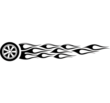 Autoaufkleber dünne schwarze reifenflammen - TenStickers