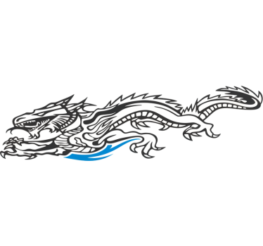 Autoaufkleber umriss eines wütenden drachen - TenStickers
