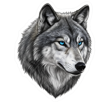 Autoaufkleber wilder blauäugiger wolf - TenStickers