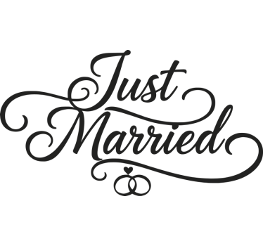 Autoaufkleber personalisierte schreibschrift "just married" - TenStickers