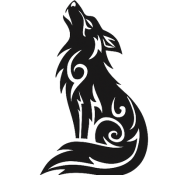 Autoaufkleber sitzender wilder alpha-wolf - TenStickers