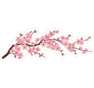 Autoaufkleber mit japanischem blumenzweig - TenStickers