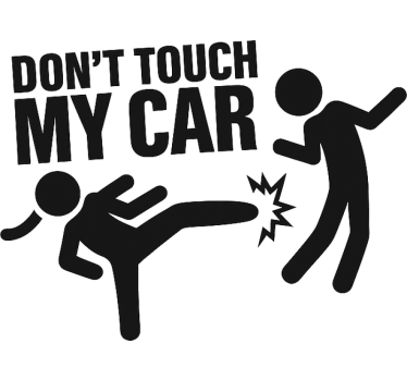 Autoaufkleber lustige karate kick warnung - TenStickers
