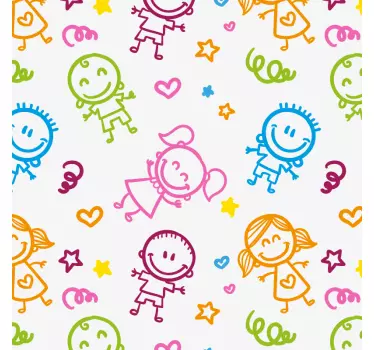 Kinder Jungen und Mädchen Muster Möbel Aufkleber - TenStickers