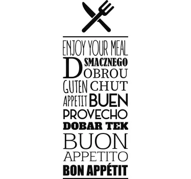 Guten Appetit verschiedene Sprachen Wandtattoo - TenStickers