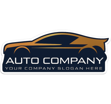 Personalisierter sticker auto firmenschild gold - TenStickers