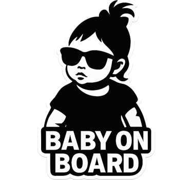 Personalisierter sticker lustiges baby-mädchen an bord - TenStickers