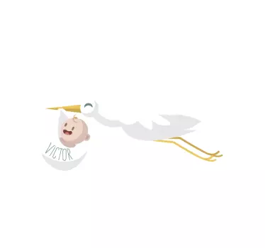 verschiedene Aufkleber Storch mit Baby - TenStickers