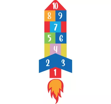 Hopsespiel Rakete Kinder Boden Aufkleber  - TenStickers