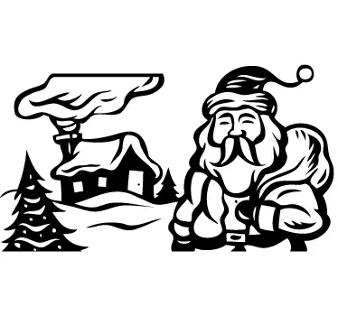 Wandtattoo Weihnachtsmann - TenStickers